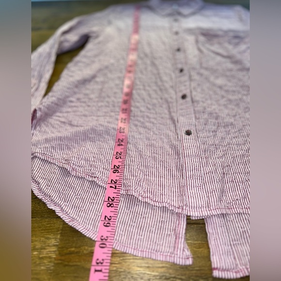 Free people No Limits Stripe Split Back Button Loose Oversized Bohemian - Picture 8 of 11